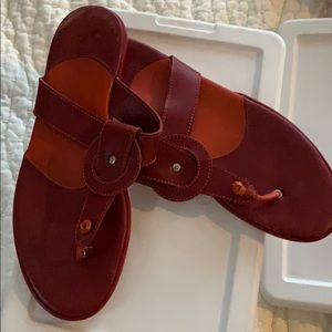 Hogan Red/Orange Sandals/Slides. 10.5
